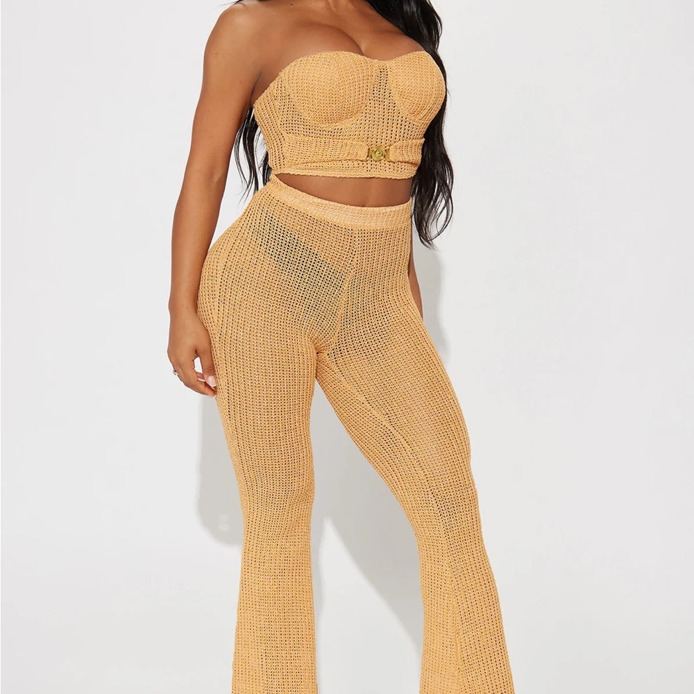 Fashion nova crochet flare pant set